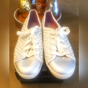 Keds Silver Chevron Lace-Up Sneakers